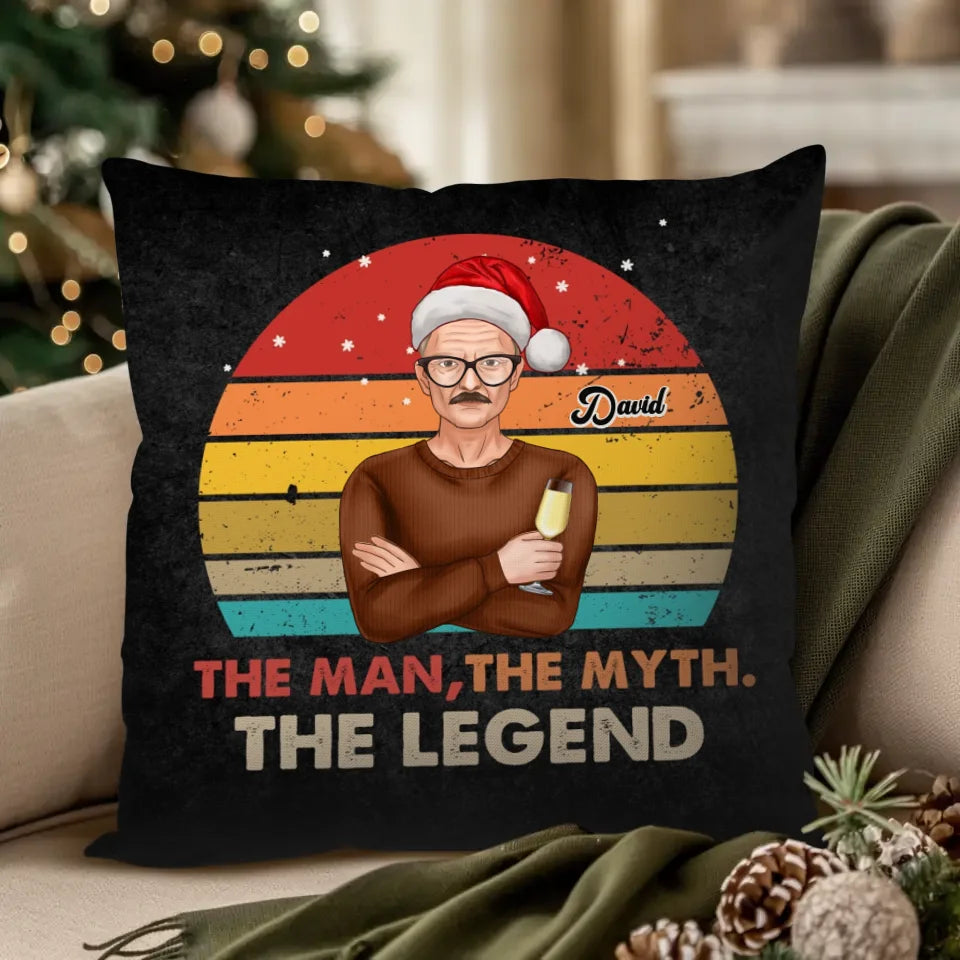 The Man, The Myth, The Legend - Custom Name - Personalized Gift For Dad - Pillow