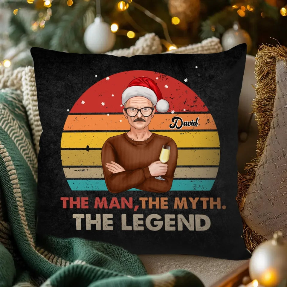 The Man, The Myth, The Legend - Custom Name - Personalized Gift For Dad - Pillow