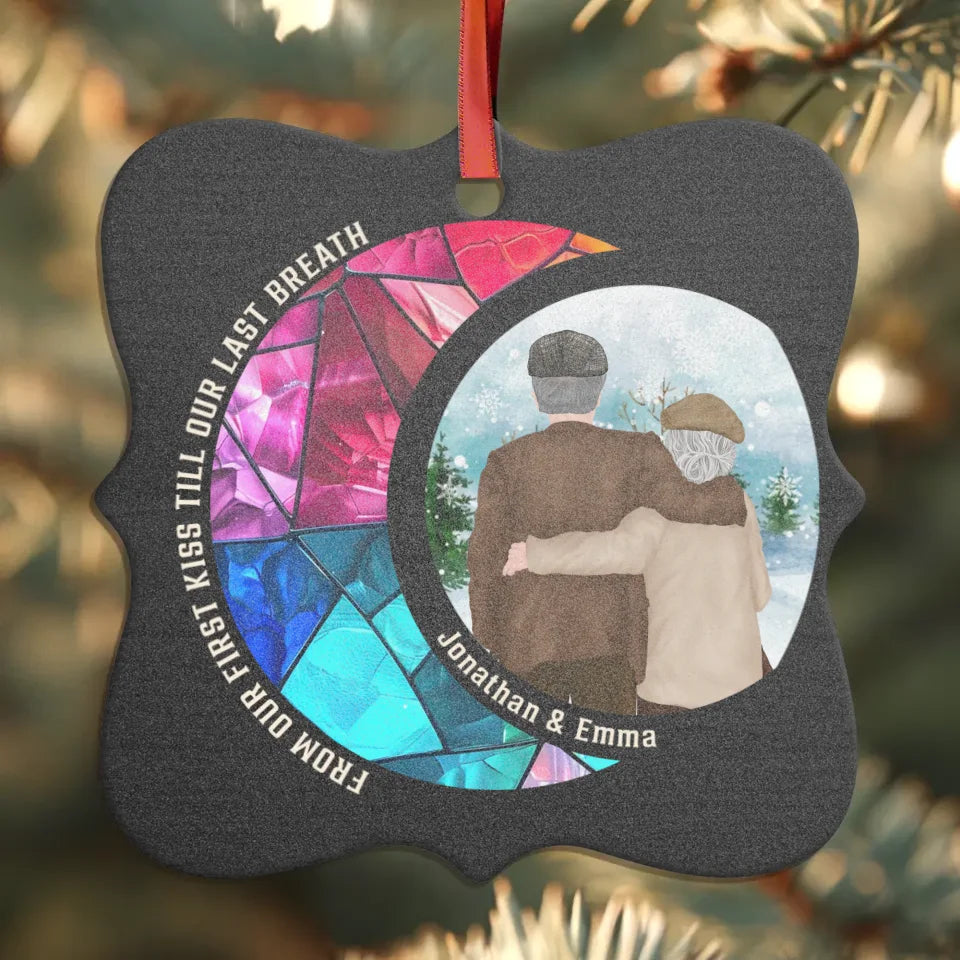 From Our First Kiss Till Our Last Breath - Custom Name - Personalized Gifts For Couple - Ornament