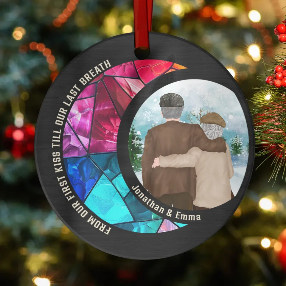 From Our First Kiss Till Our Last Breath - Custom Name - Personalized Gifts For Couple - Ornament