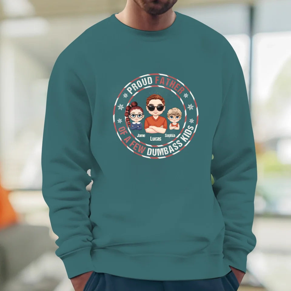 Proud Father Vintage Christmas - Custom Photo - Personalized Gifts For Dad - Sweater