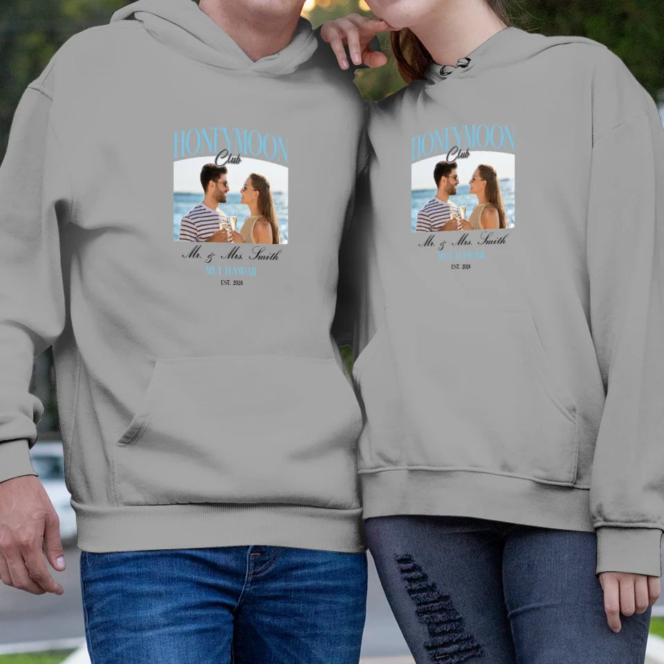 Our Honeymoon- Custom Photo - Personalized Gifts for Couples - Unisex Hoodie