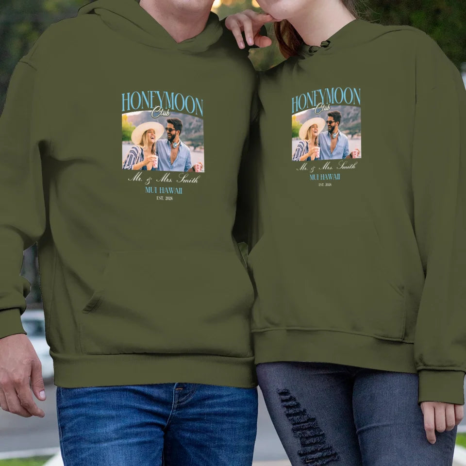 Our Honeymoon With Love  - Custom Photo - Personalized Gifts for Couples - Unisex Hoodie