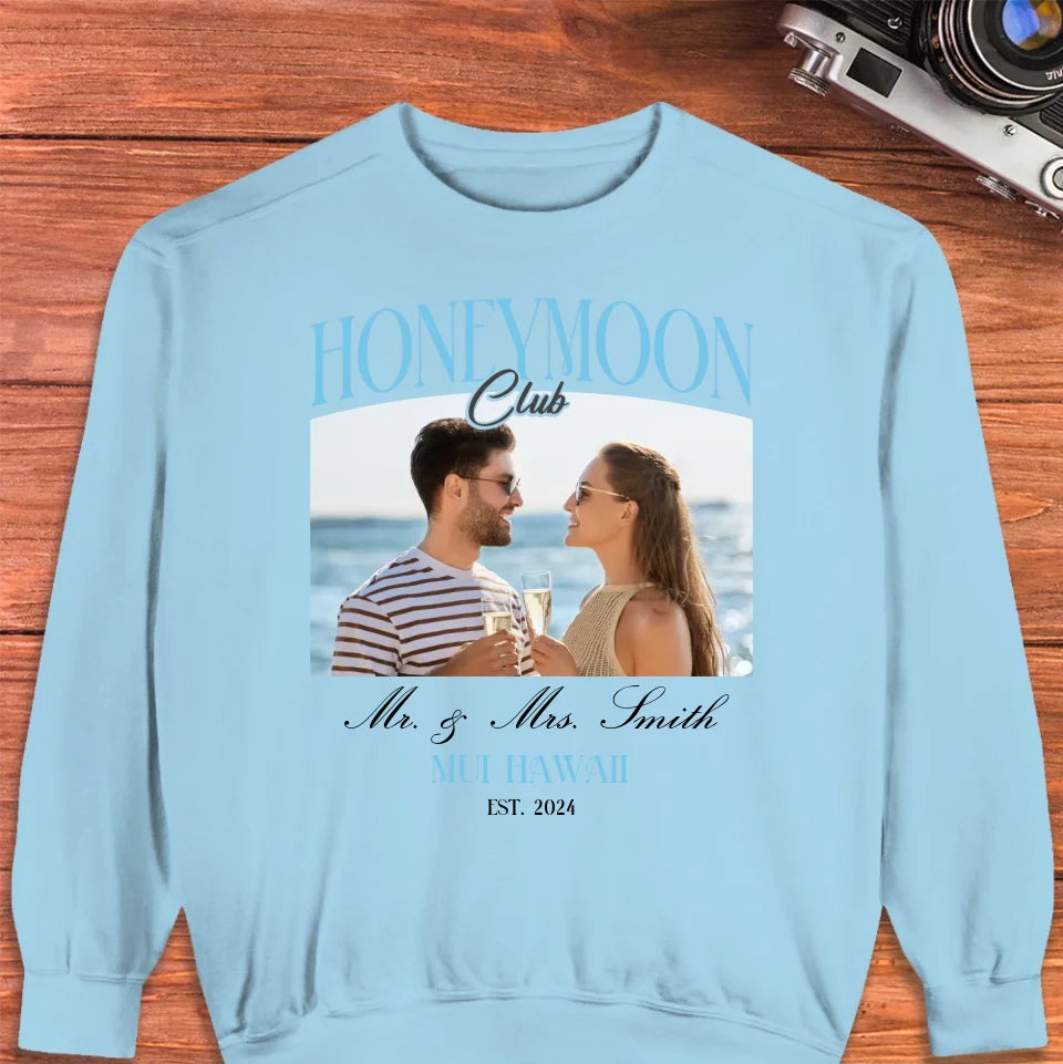 Our Honeymoon - Custom Photo - Personalized Gifts for Couples - Unisex Sweater