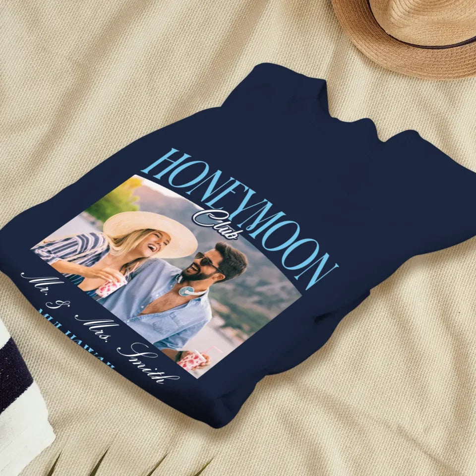 Our Honeymoon With Love - Custom Photo - Personalized Gifts for Couples - Unisex Sweater