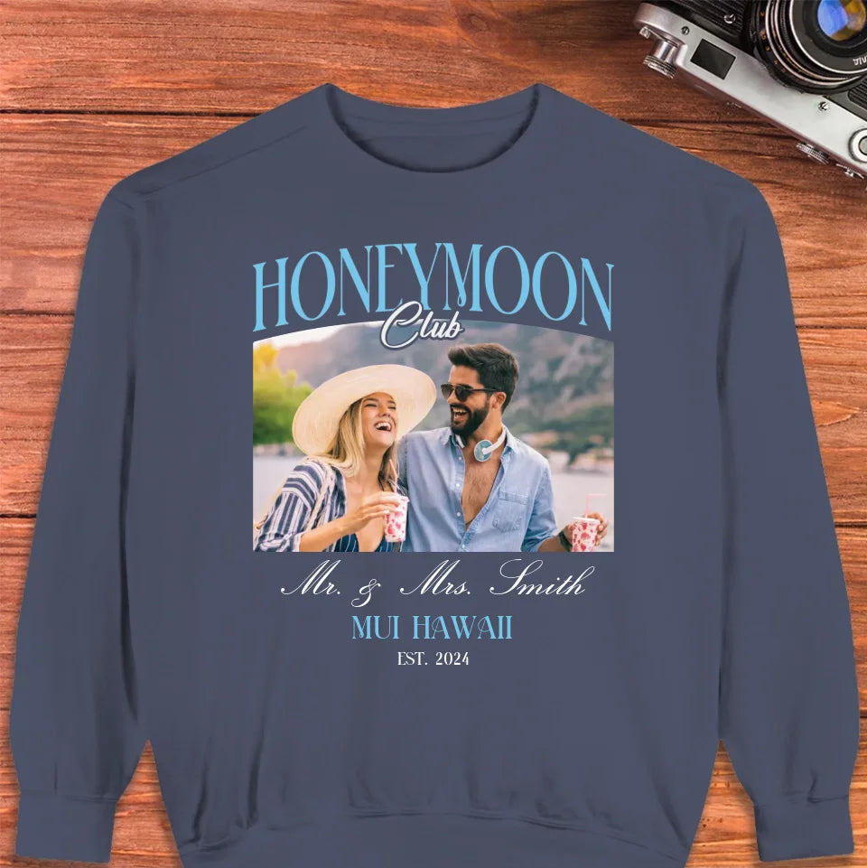 Our Honeymoon With Love - Custom Photo - Personalized Gifts for Couples - Unisex Sweater