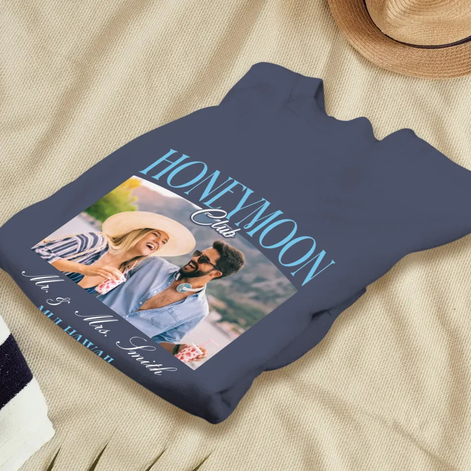 Our Honeymoon With Love - Custom Photo - Personalized Gifts for Couples - Unisex Sweater