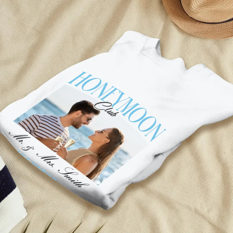 Our Honeymoon - Custom Photo - Personalized Gifts for Couples - Unisex Sweater