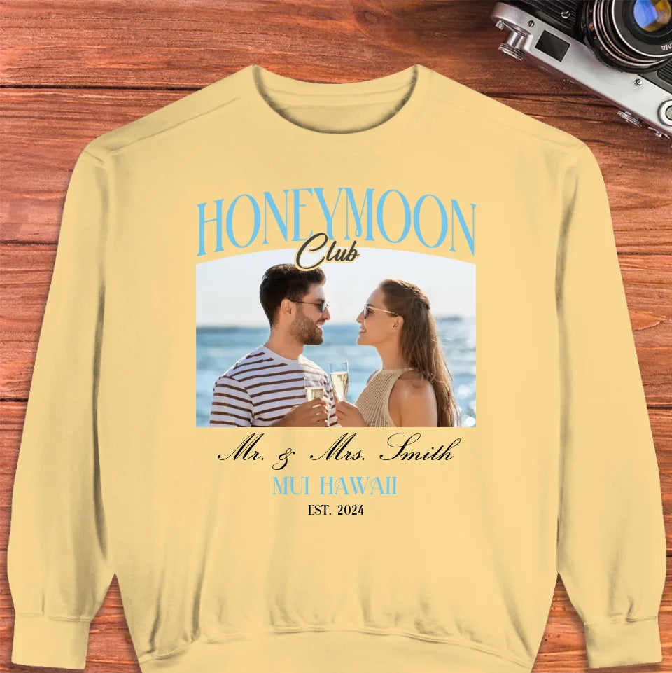 Our Honeymoon - Custom Photo - Personalized Gifts for Couples - Unisex Sweater