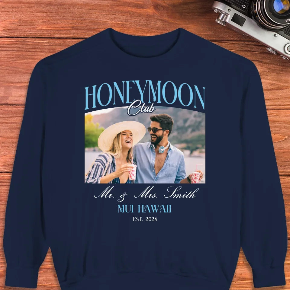 Our Honeymoon With Love - Custom Photo - Personalized Gifts for Couples - Unisex Sweater