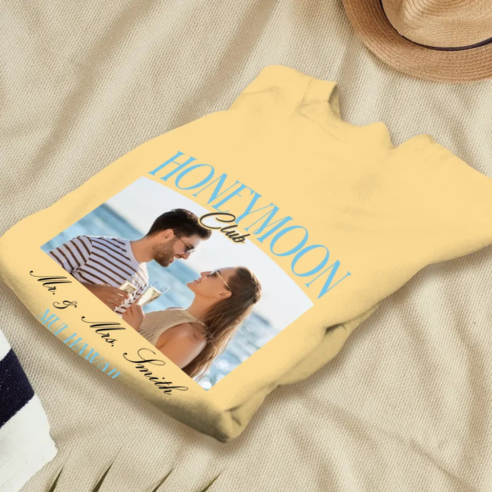 Our Honeymoon - Custom Photo - Personalized Gifts for Couples - Unisex Sweater