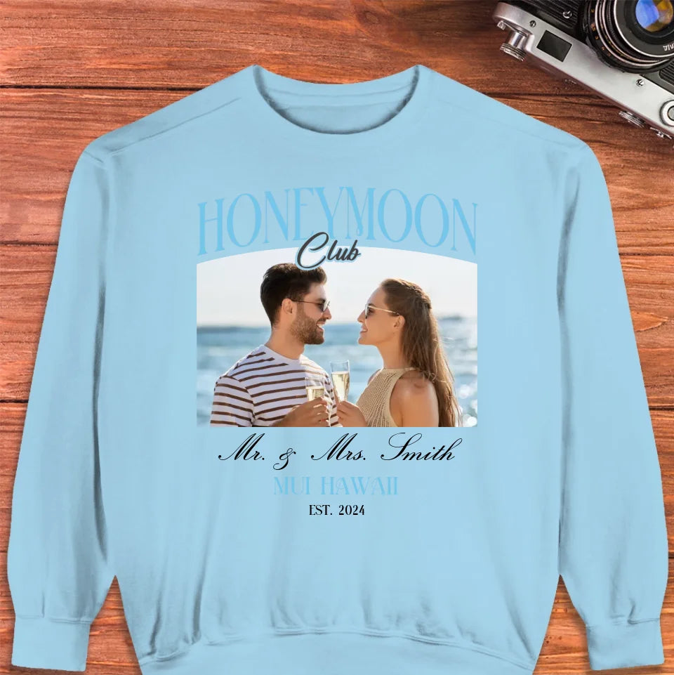 Our Honeymoon - Custom Photo - Personalized Gifts for Couples - Unisex Sweater