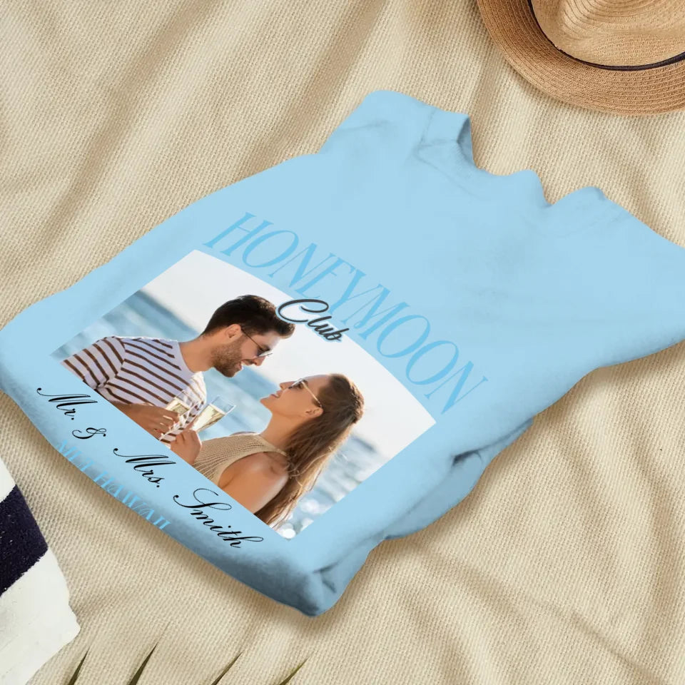 Our Honeymoon - Custom Photo - Personalized Gifts for Couples - Unisex Sweater