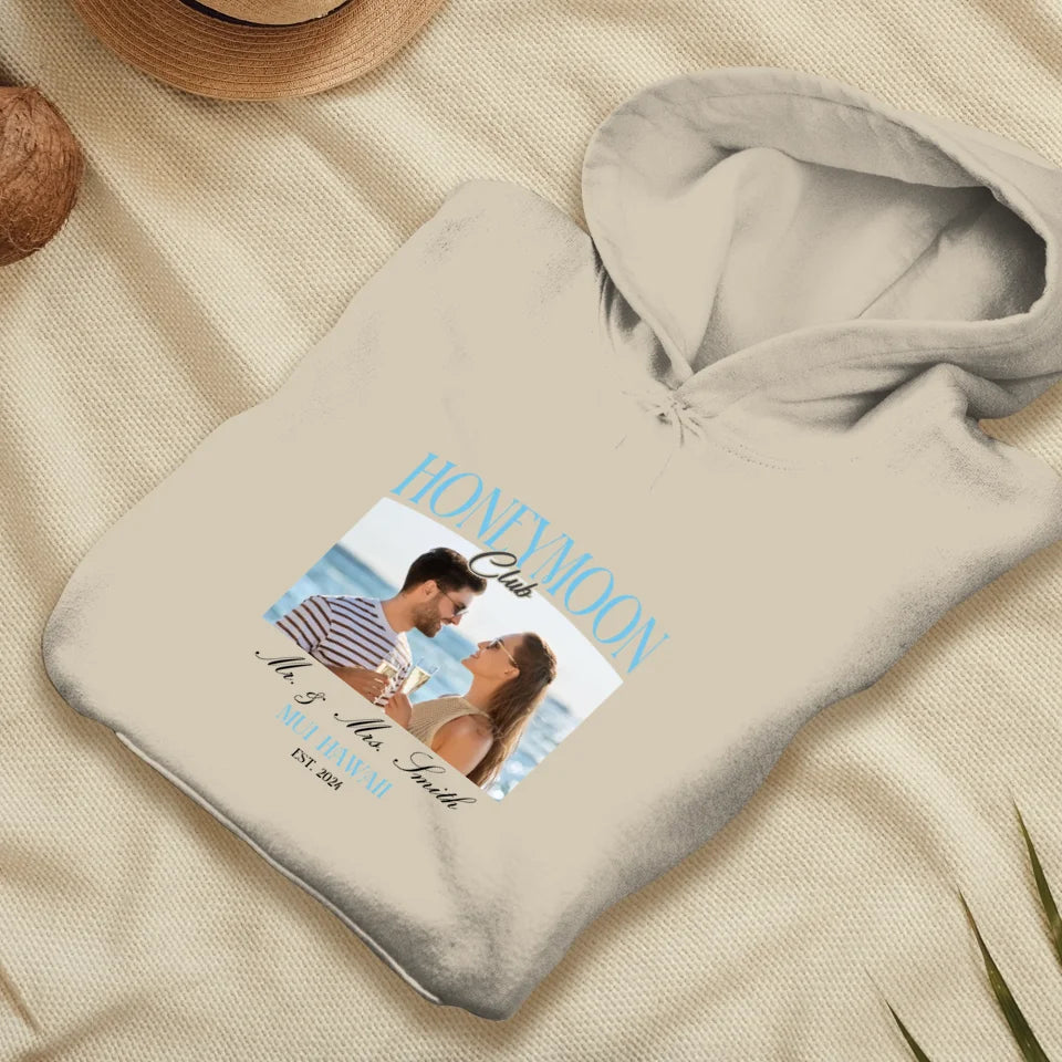 Our Honeymoon- Custom Photo - Personalized Gifts for Couples - Unisex Hoodie