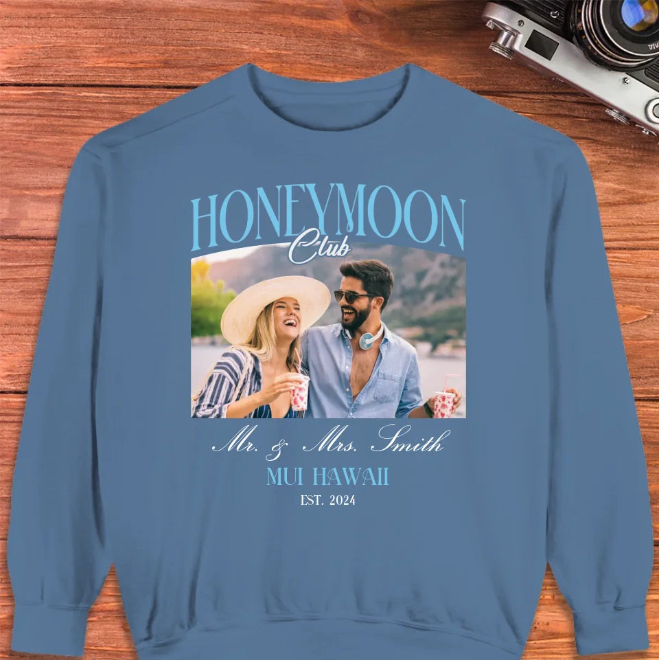 Our Honeymoon With Love - Custom Photo - Personalized Gifts for Couples - Unisex Sweater