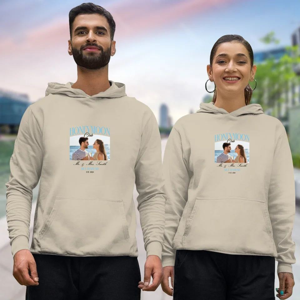 Our Honeymoon- Custom Photo - Personalized Gifts for Couples - Unisex Hoodie