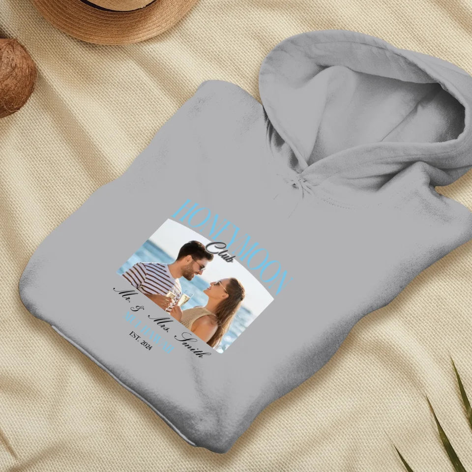 Our Honeymoon- Custom Photo - Personalized Gifts for Couples - Unisex Hoodie