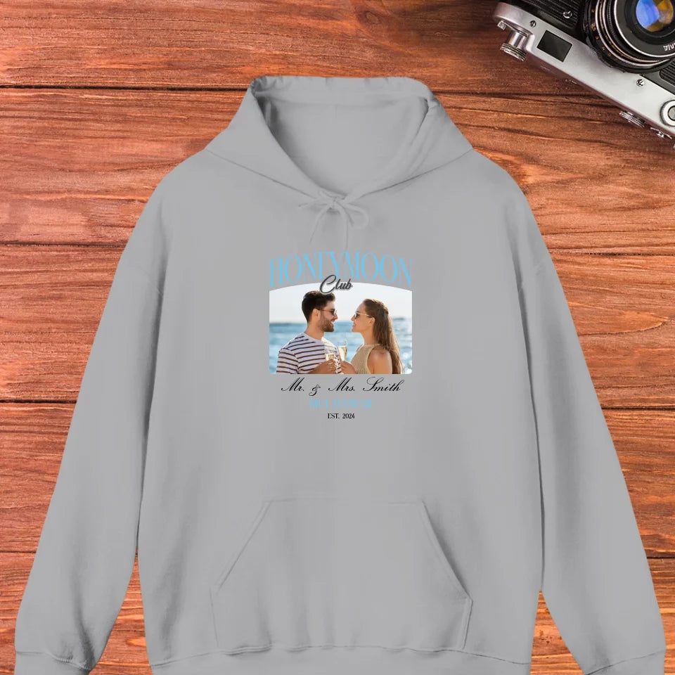 Our Honeymoon- Custom Photo - Personalized Gifts for Couples - Unisex Hoodie