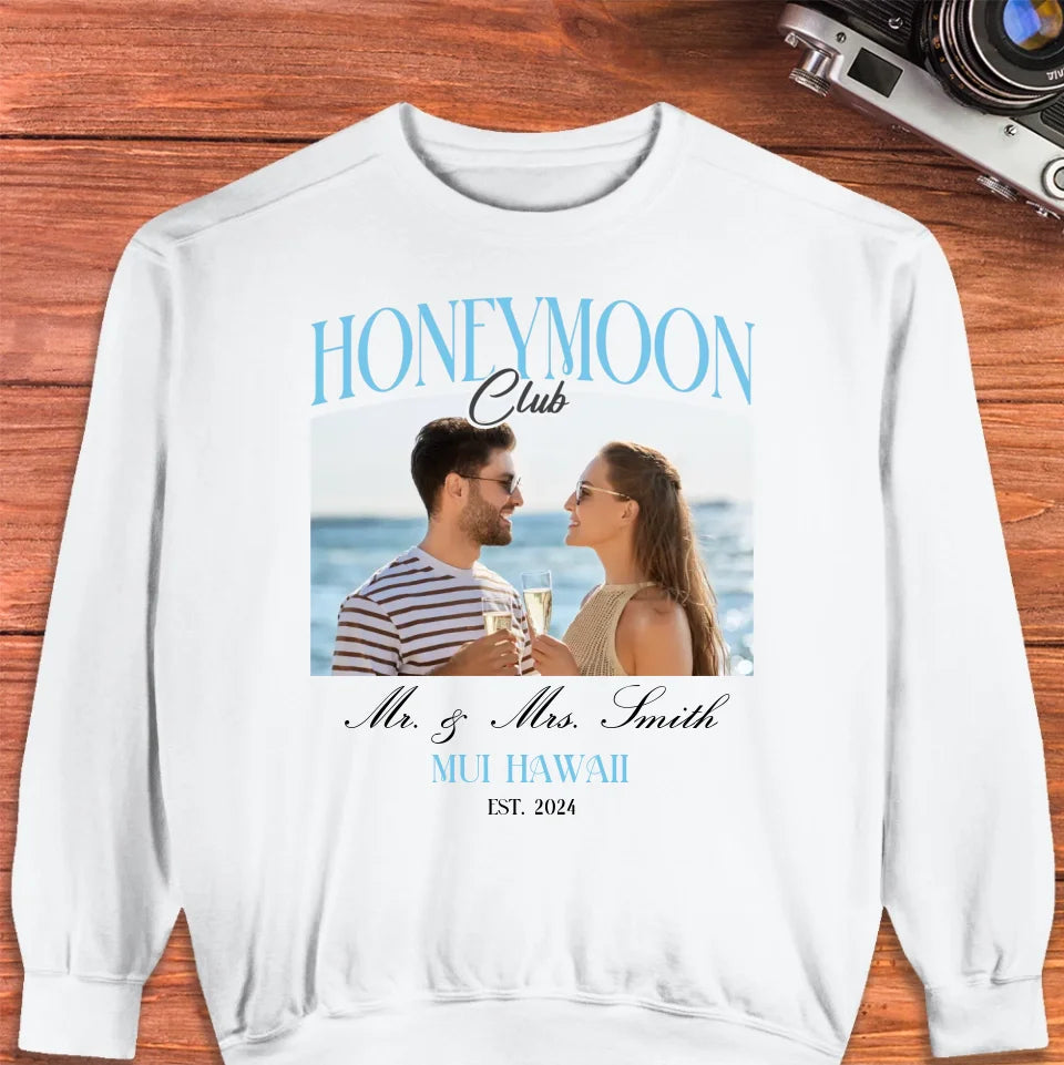 Our Honeymoon - Custom Photo - Personalized Gifts for Couples - Unisex Sweater