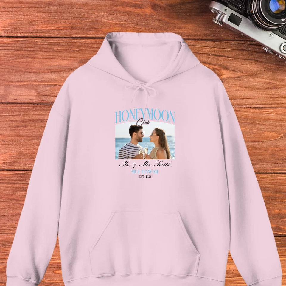 Our Honeymoon- Custom Photo - Personalized Gifts for Couples - Unisex Hoodie