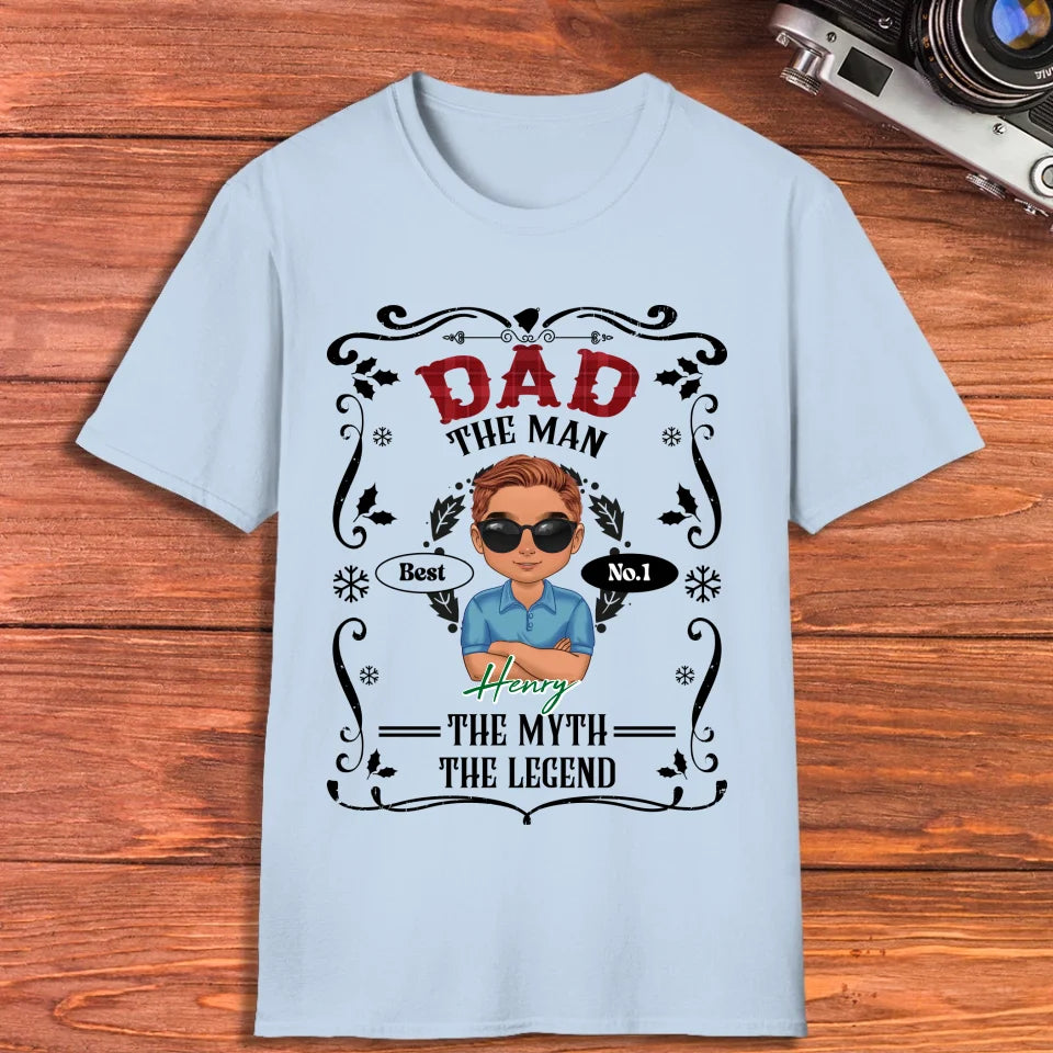 The Man The Myth Christmas - Custom Name - Personalized Gifts For Dad - T-Shirt