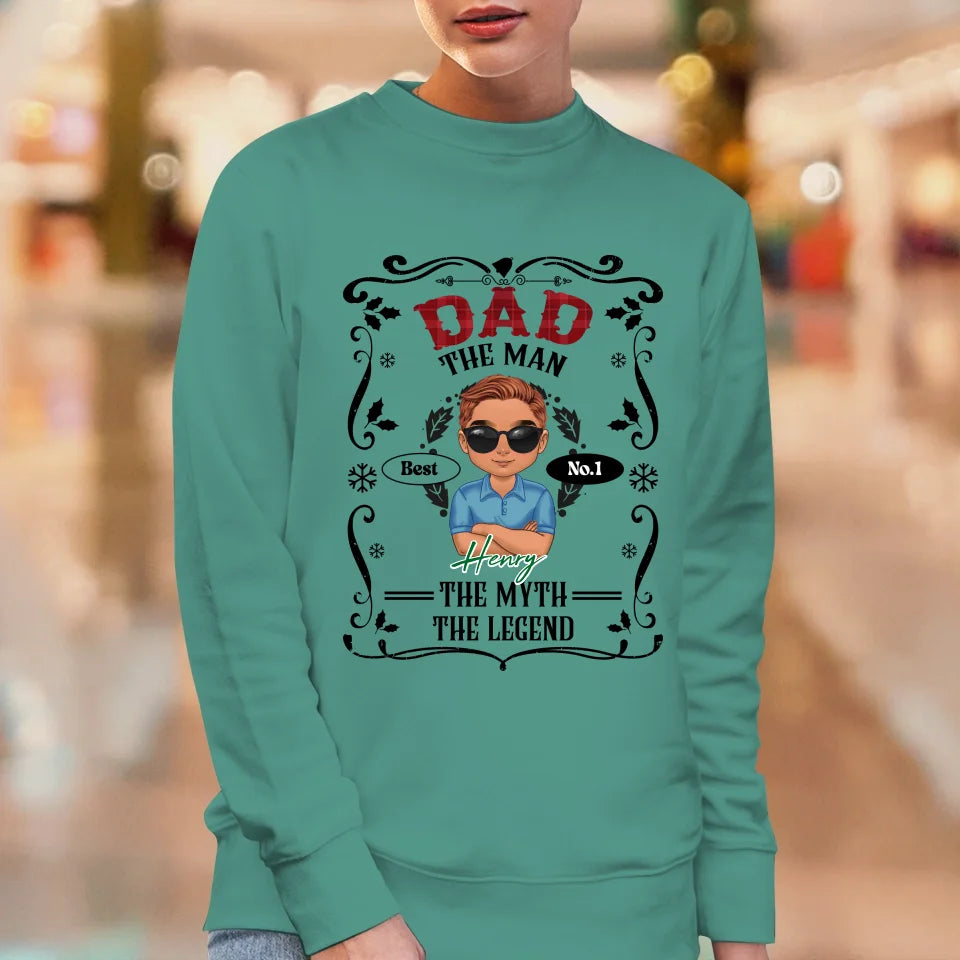 The Man The Myth Christmas - Custom Name - Personalized Gifts For Dad - Sweater