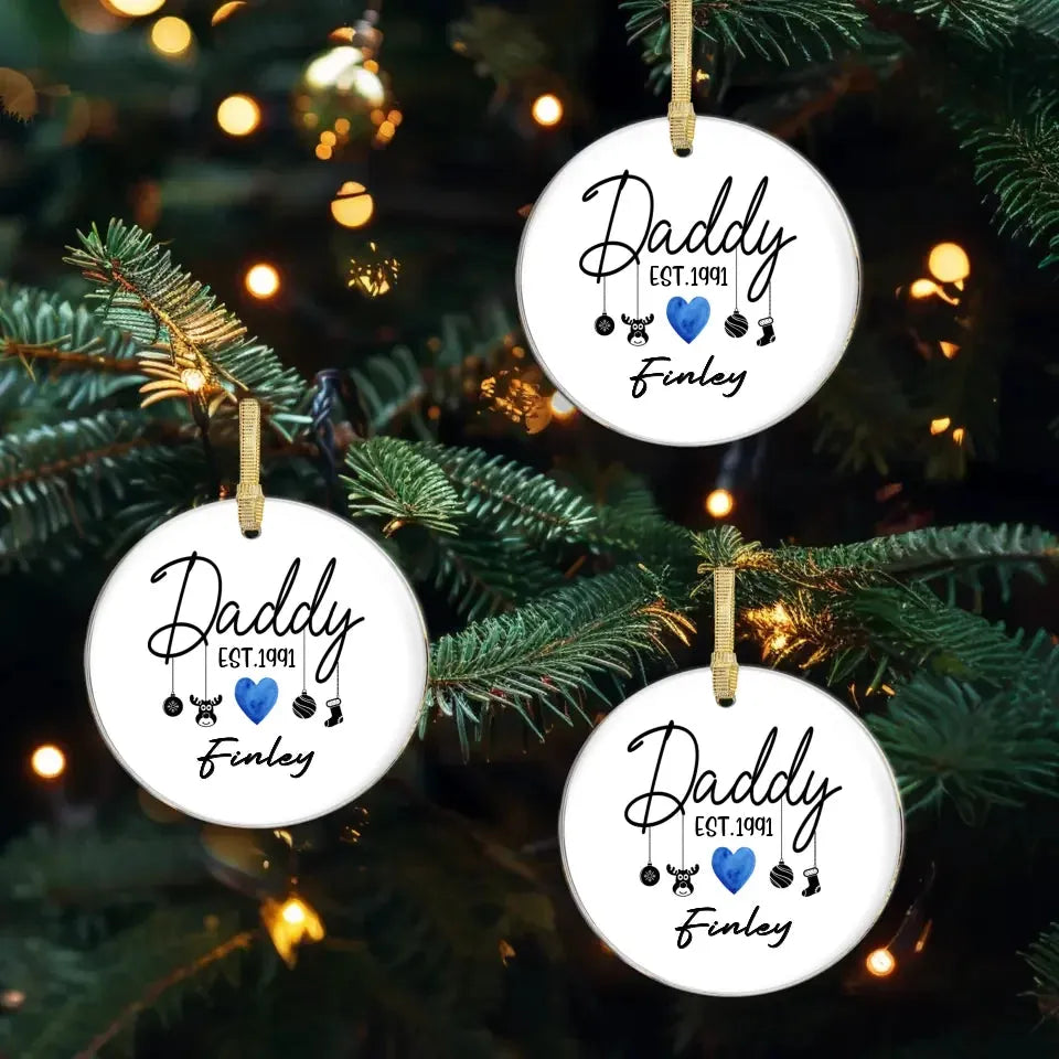 To The Best Daddy In The World - Custom Name - Personalized Gift For Dad - Ornament