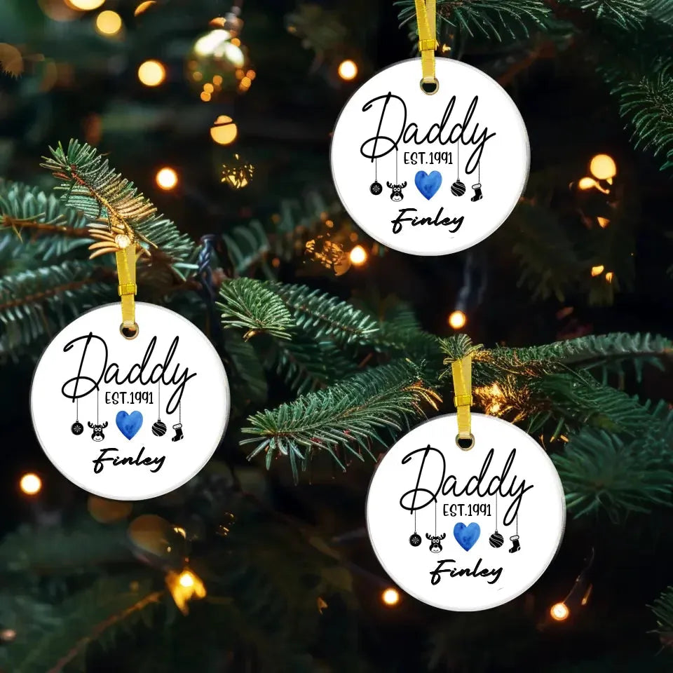 To The Best Daddy In The World - Custom Name - Personalized Gift For Dad - Ornament