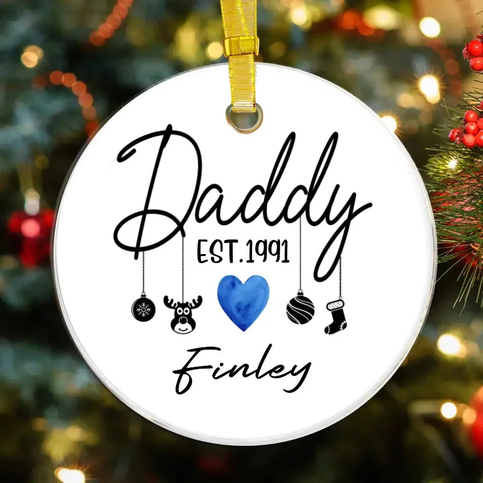 To The Best Daddy In The World - Custom Name - Personalized Gift For Dad - Ornament