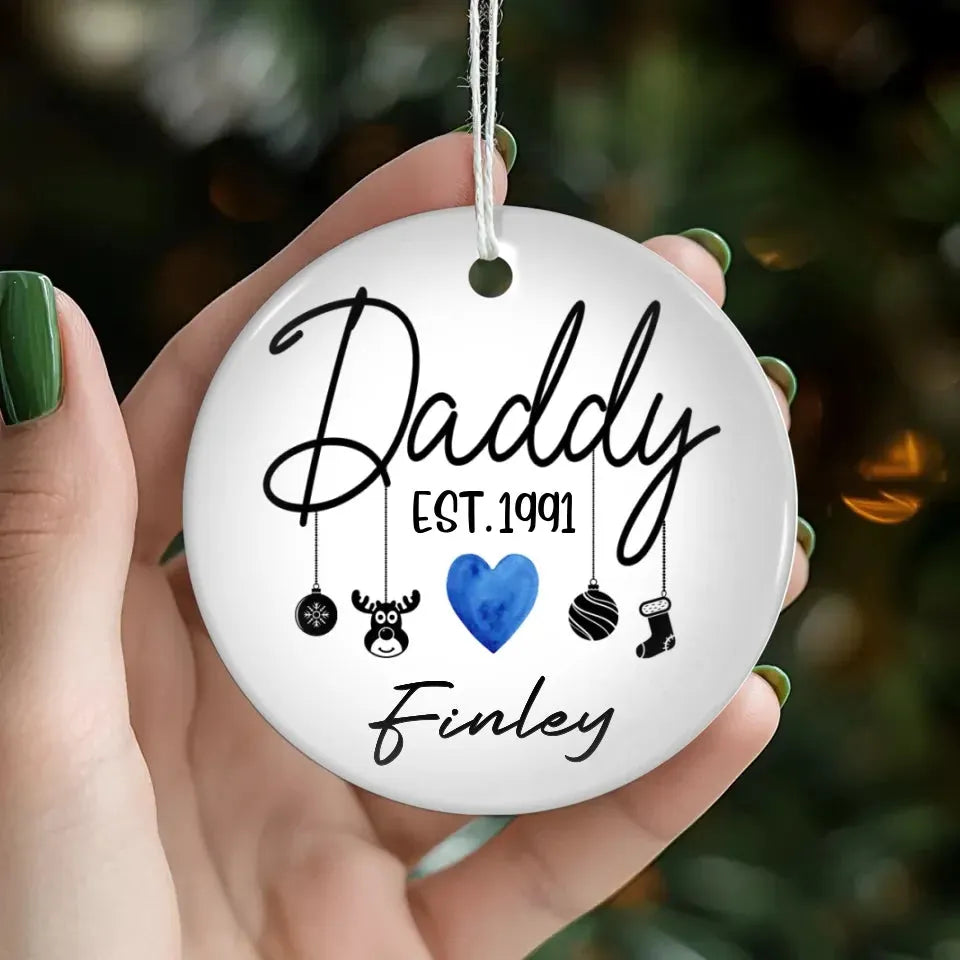 To The Best Daddy In The World - Custom Name - Personalized Gift For Dad - Ornament