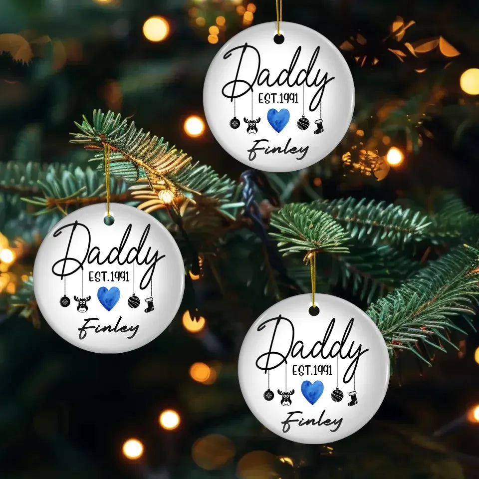 To The Best Daddy In The World - Custom Name - Personalized Gift For Dad - Ornament