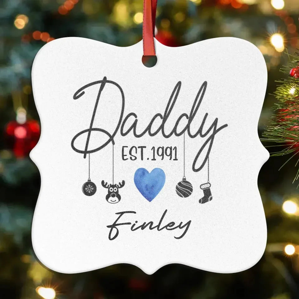 To The Best Daddy In The World - Custom Name - Personalized Gift For Dad - Ornament