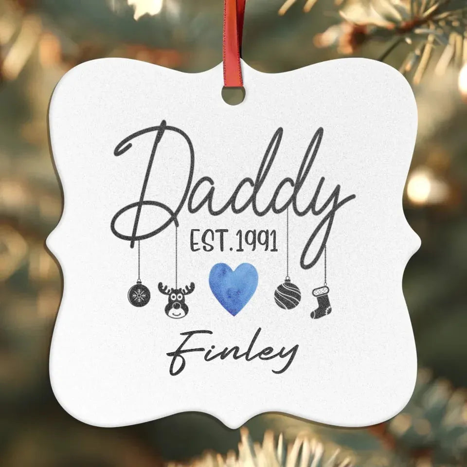 To The Best Daddy In The World - Custom Name - Personalized Gift For Dad - Ornament