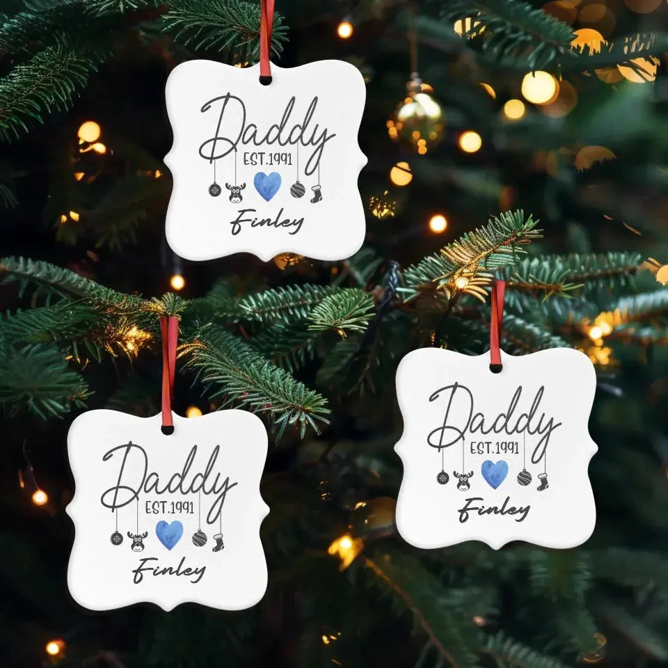 To The Best Daddy In The World - Custom Name - Personalized Gift For Dad - Ornament