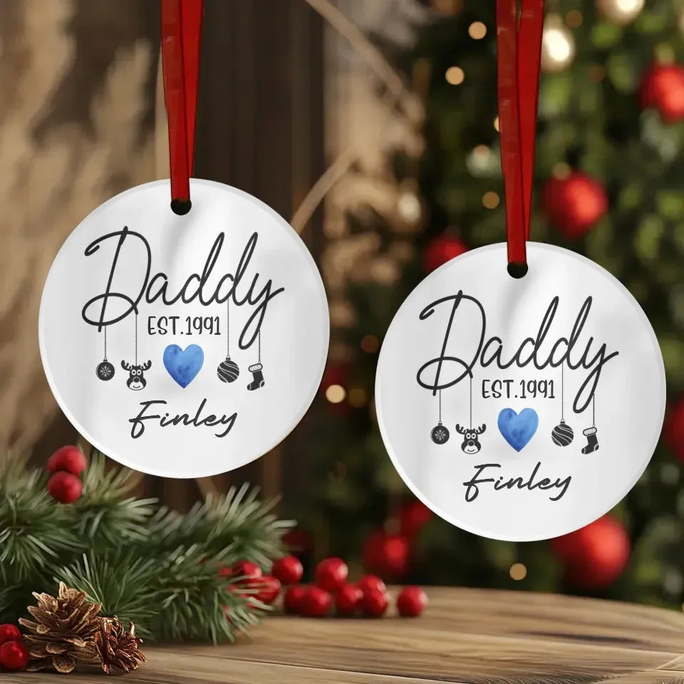 To The Best Daddy In The World - Custom Name - Personalized Gift For Dad - Ornament