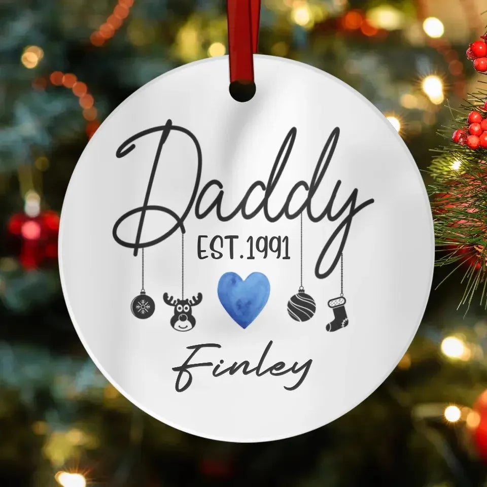 To The Best Daddy In The World - Custom Name - Personalized Gift For Dad - Ornament