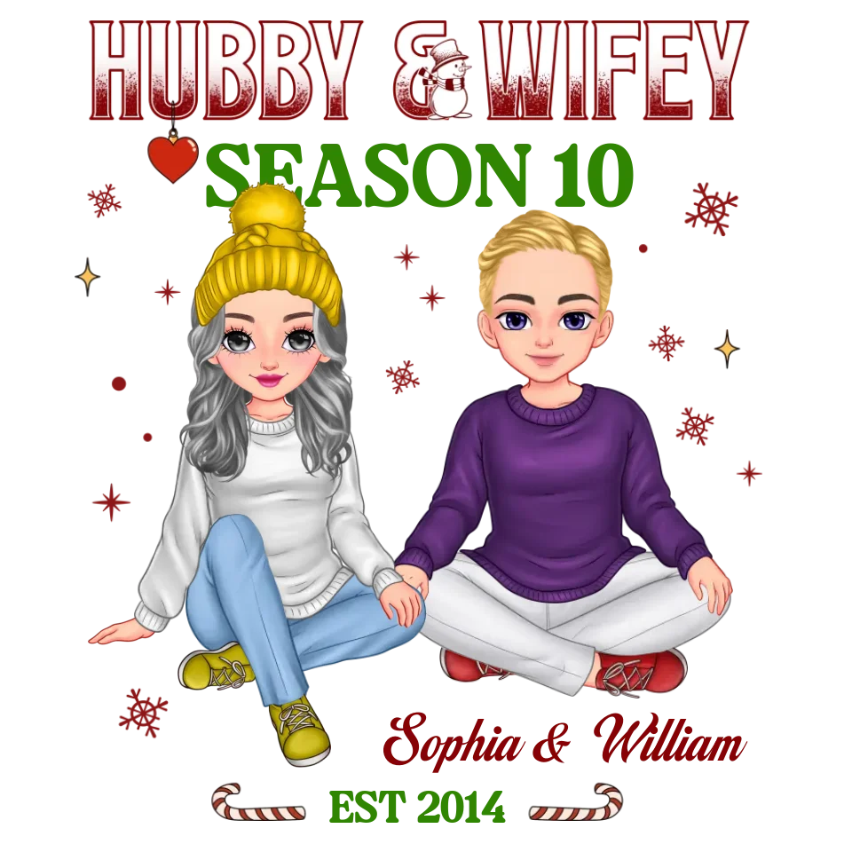 Hubby & Wifey - Custom Name - Personalized Gift For Couples - Unisex Sweater