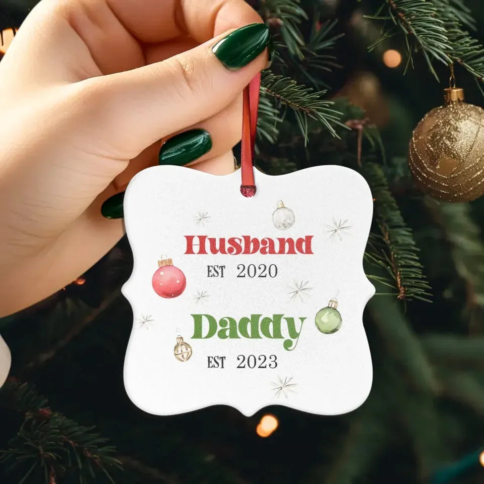 Husband And Daddy Christmas - Custom Name - Personalized Gift For Dad - Ornament