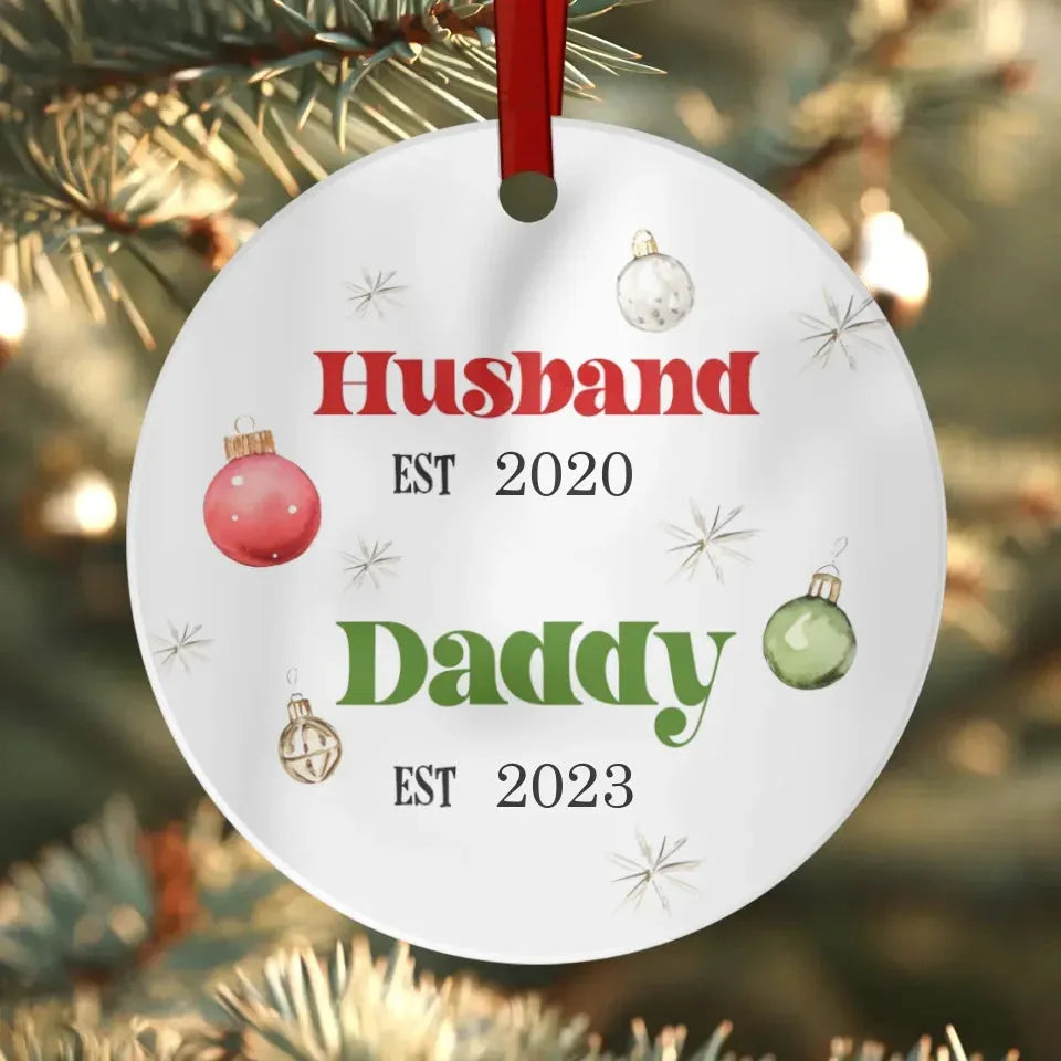 Husband And Daddy Christmas - Custom Name - Personalized Gift For Dad - Ornament