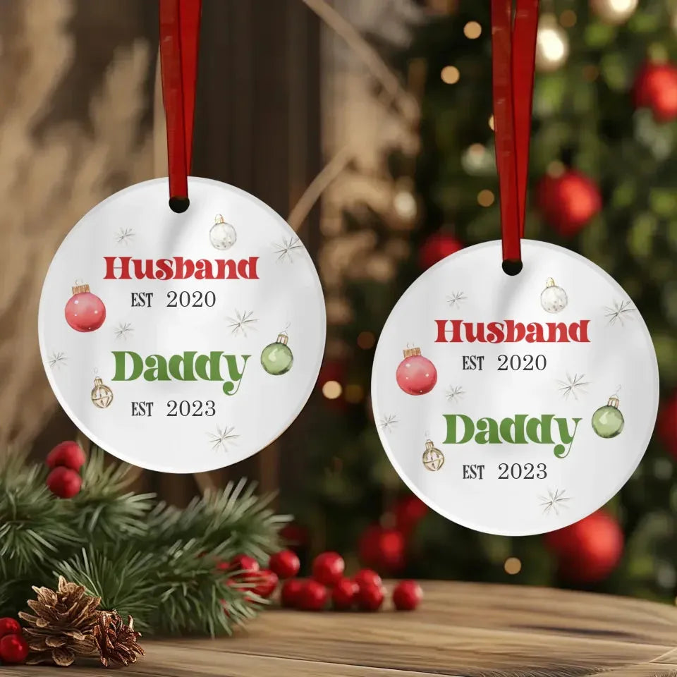 Husband And Daddy Christmas - Custom Name - Personalized Gift For Dad - Ornament