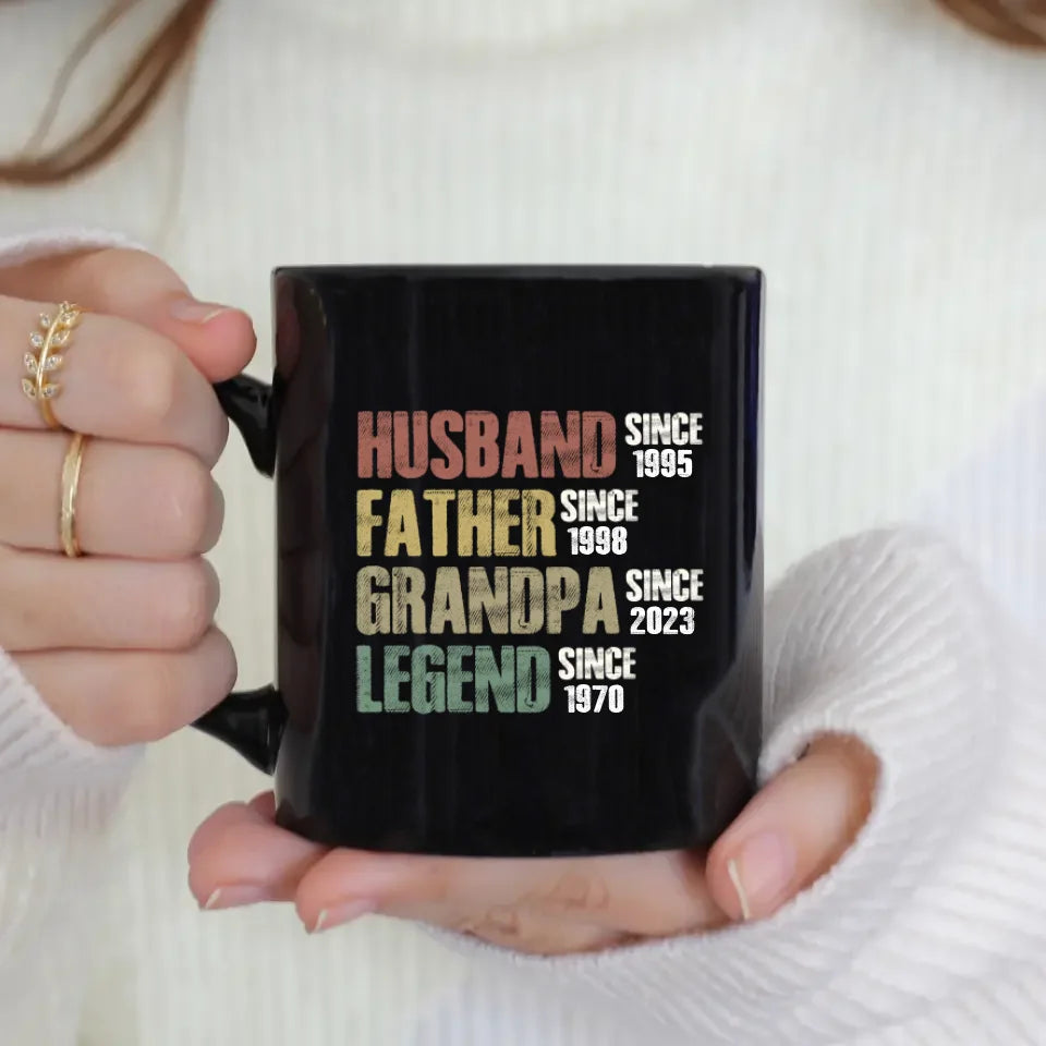 Husband, Father, Grandpa, Legend  - Personalized Gifts For Grandpa - White Mug