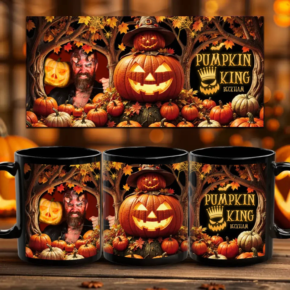 Pumpkin King & Queen - Custom Photo - Personalized Gifts For Couple - Mug