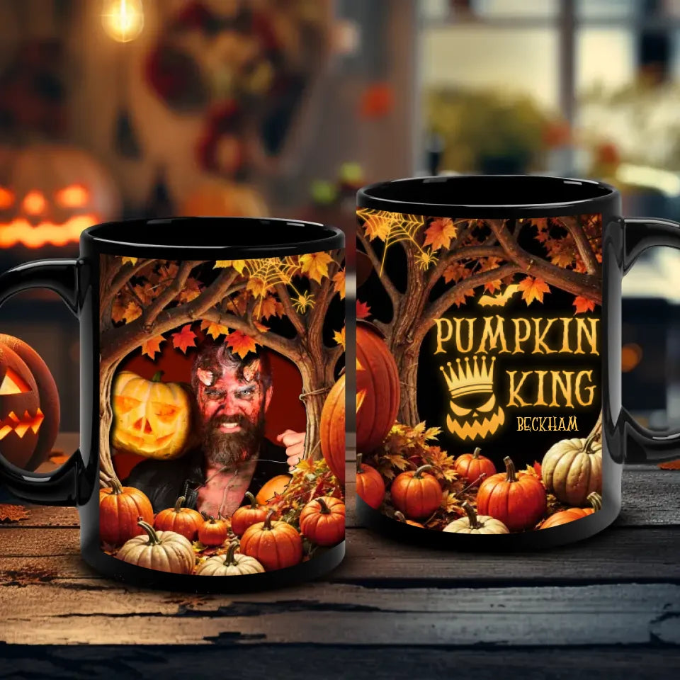 Pumpkin King & Queen - Custom Photo - Personalized Gifts For Couple - Mug