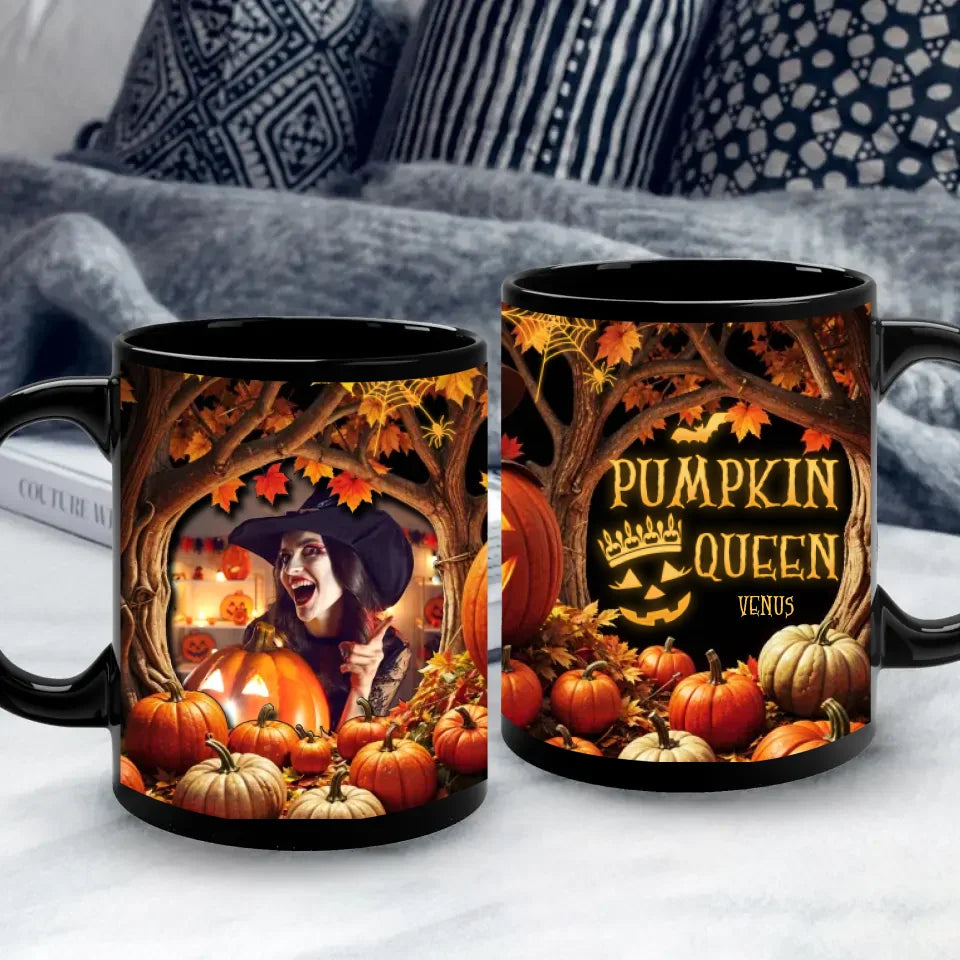 Pumpkin King & Queen - Custom Photo - Personalized Gifts For Couple - Mug