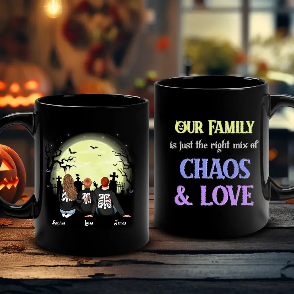 Chaos & Love - Custom Name - Personalized Gifts For Family - Mug