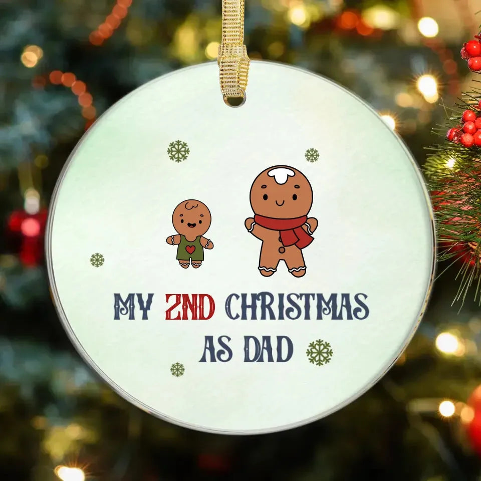 My Year Number Christmas As Dad With Gingerbread - Custom Year - Personalized Gift For Dad - Ornament