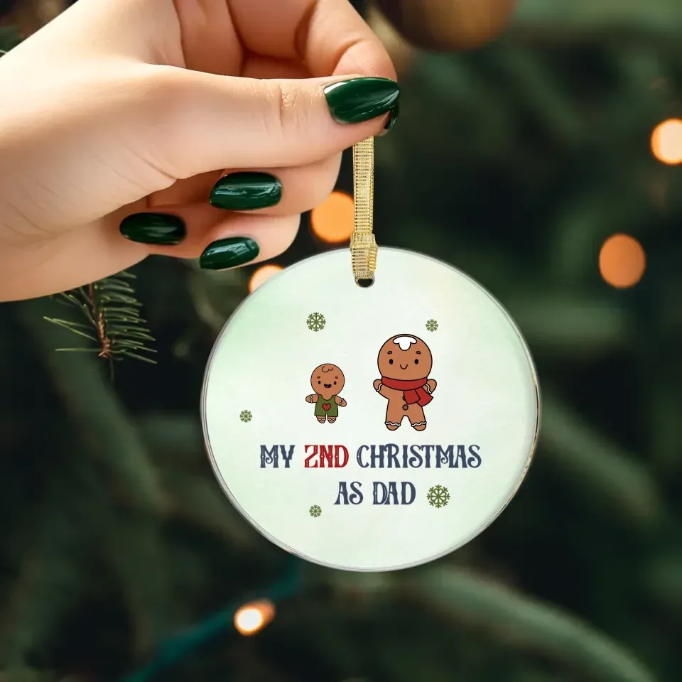 My Year Number Christmas As Dad With Gingerbread - Custom Year - Personalized Gift For Dad - Ornament