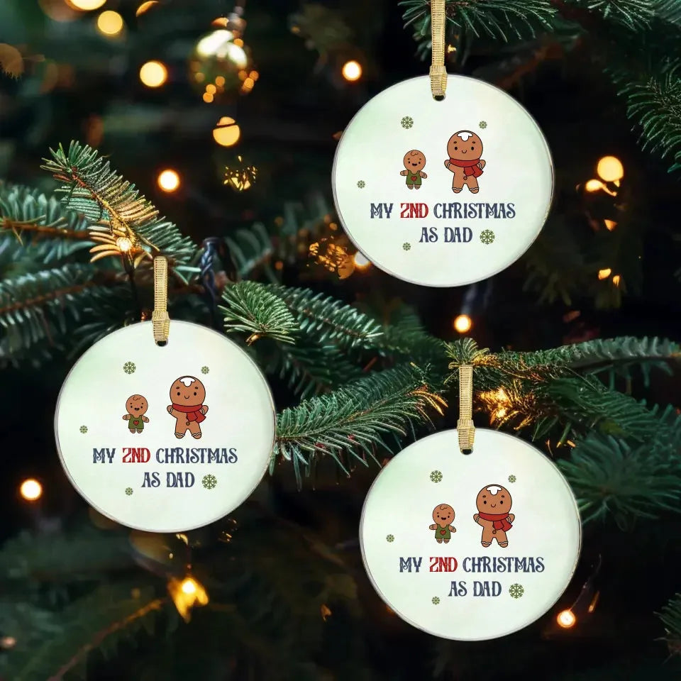 My Year Number Christmas As Dad With Gingerbread - Custom Year - Personalized Gift For Dad - Ornament