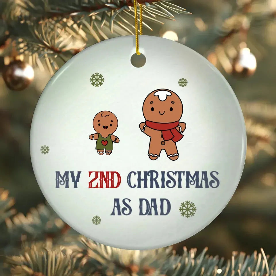 My Year Number Christmas As Dad With Gingerbread - Custom Year - Personalized Gift For Dad - Ornament