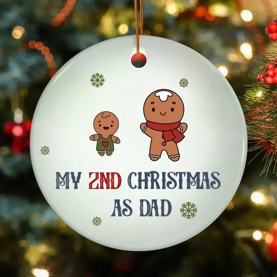 My Year Number Christmas As Dad With Gingerbread - Custom Year - Personalized Gift For Dad - Ornament